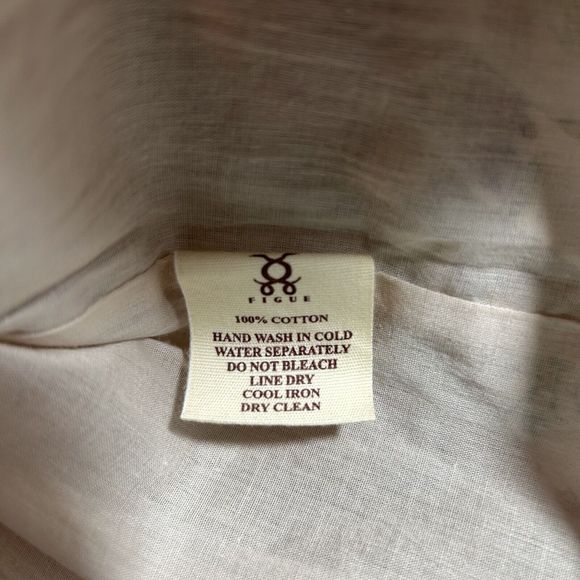 Figue Halima Sz L 100% Cotton Floral Smocked Neckline Tiered Lined Boho Dress - Picture 10 of 16